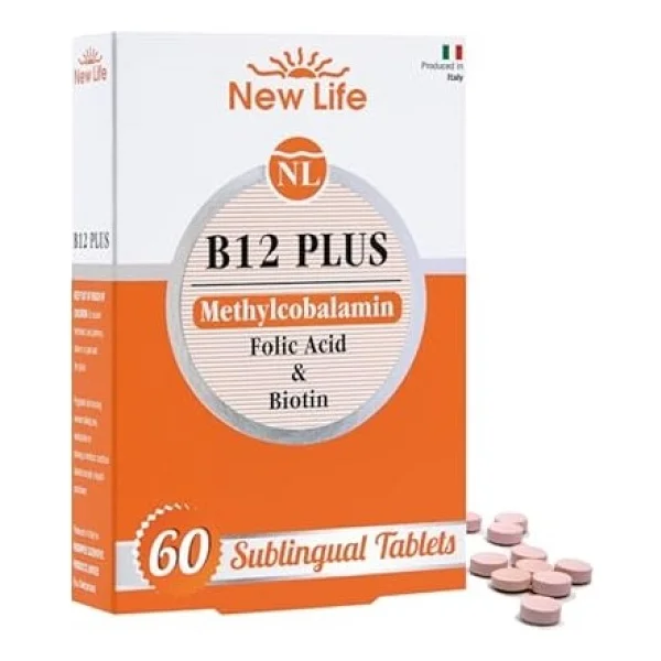 New Life B12 Plus Methylcobalamin Folik Asit Biotin 60 Sublingual Tablet İtalya Menşeli Günlük Takviye - Görsel 6