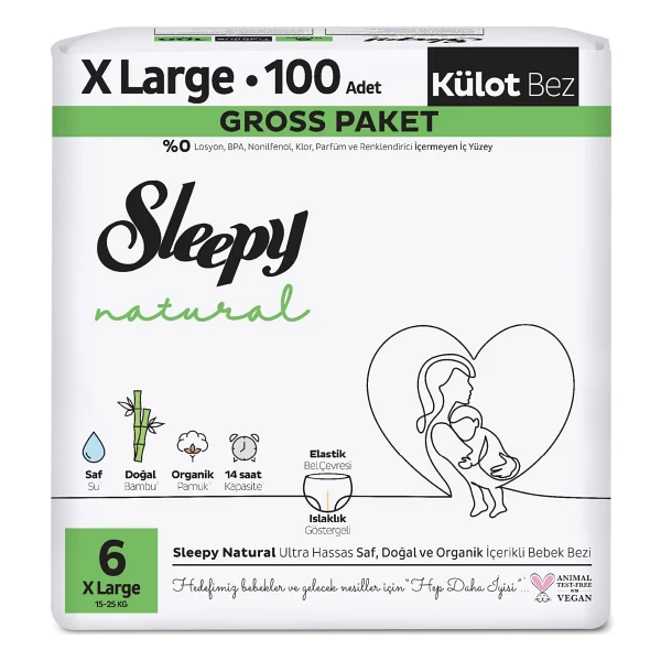 Sleepy Natural 6 Numara X Large 100'lü Külot Bez - Görsel 2