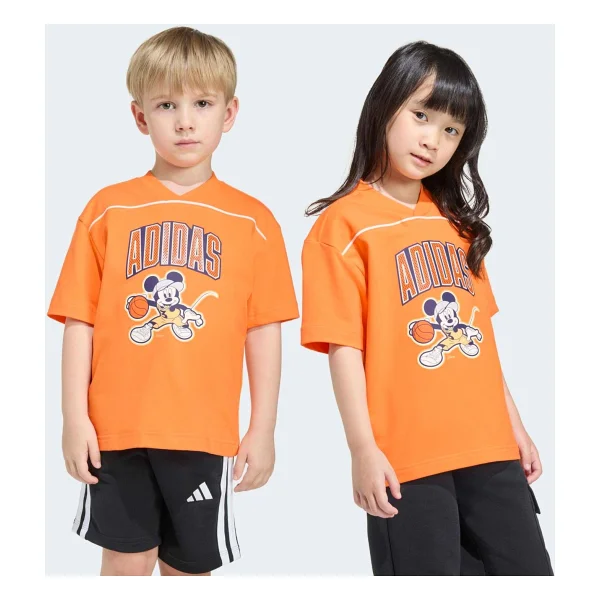 Adidas Disney Mickey Mouse JZ3558 Turuncu Kısa Kollu V Yaka Çocuk Tişört - Görsel 7