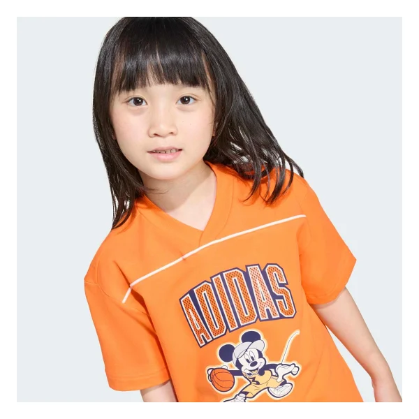 Adidas Disney Mickey Mouse JZ3558 Turuncu Kısa Kollu V Yaka Çocuk Tişört - Görsel 6