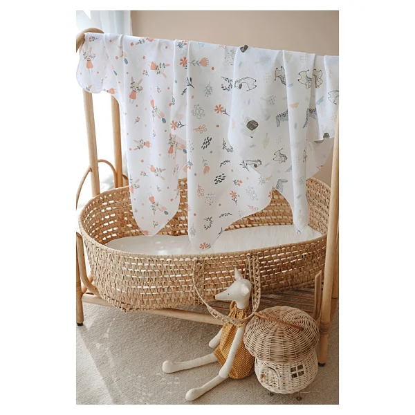 Serstil 3 Adet 80X95 cm Müslin Bebek Örtü / Battaniye / Kundak / Omuz Bezi Set - Görsel 3