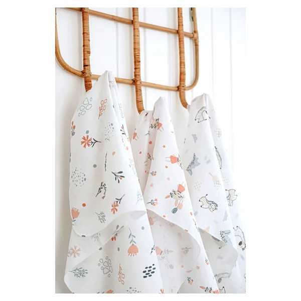 Serstil 3 Adet 80X95 cm Müslin Bebek Örtü / Battaniye / Kundak / Omuz Bezi Set - Görsel 6