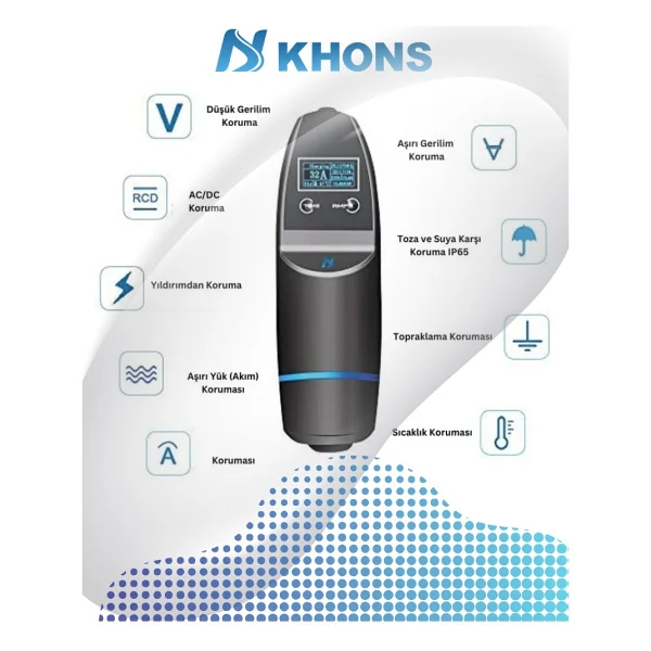 Khons 22 kW 5 m Taşınabilir Elektrikli Araç Şarj İstasyonu - Görsel 3
