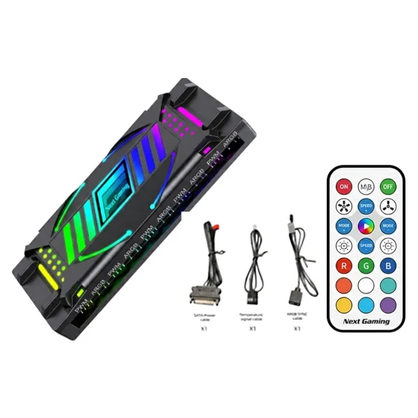 Next Gaming Ng 11 Port Argb & Pwm Fan Kontrolcü Manyetik & Kumandalı - Siyah - Görsel 5