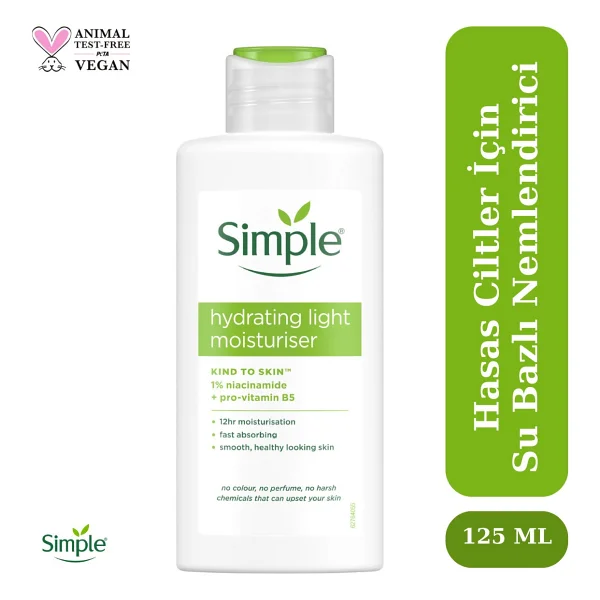 Simple Su Bazlı Nemlendirici 12 Saate Kadar Etklili Hassas Ciltler İçin 125 ml - Görsel 4