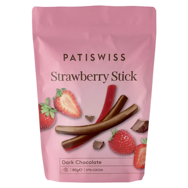Patiswiss Bitter ve Çilek Çubuklu Çikolata 80 gr - Görsel 5