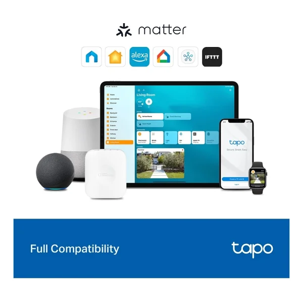 Tp-Link Tapo S110E Akıllı Wi-Fi Switch Röle Modülü Kuru ve Islak Kontak Modu Matter Sertifikalı Enerji Izleme ve Üretim Takibi Garaj Kapısı ve Kombi Kontrolü Bluetooth Kompakt Tasarım - Görsel 7