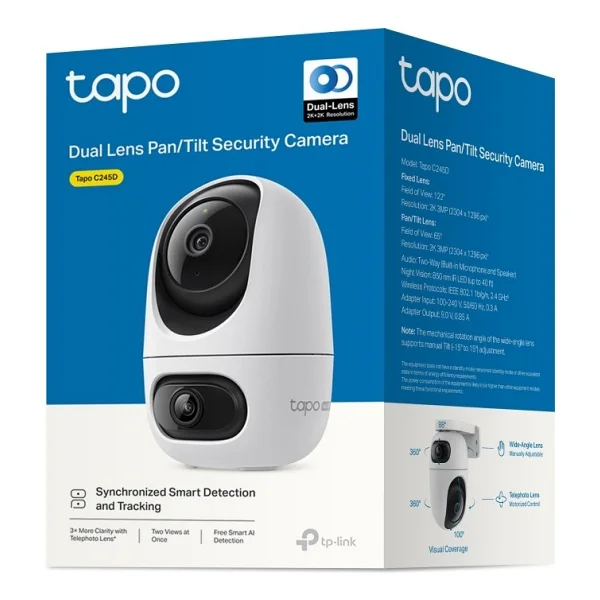 TP-Link Tapo C245D 2K 3 MP 360 Derece Gece Görüşlü IP Wi-Fi Güvenlik Kamerası - Görsel 6