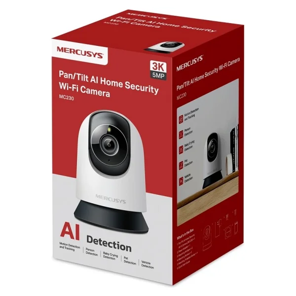 Mercusys MC230 3K 5 MP 360 Derece Bebek Gece Görüşlü IP Wi-Fi Güvenlik Kamerası - Görsel 8