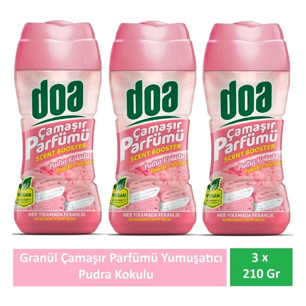 Doa Granül Çamaşır Parfümü & Çamaşır Yumuşatıcı Pudra Kokulu 3 X 210 Gr - Görsel 6