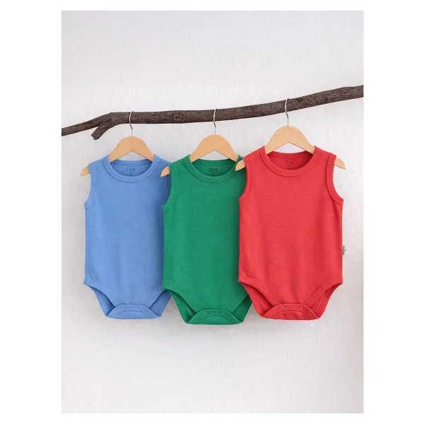 Civil Baby 3'lü Karışık Renk 3-36 Ay Çıtçıtlı Badi - Bej 18-24 Ay - Görsel 10
