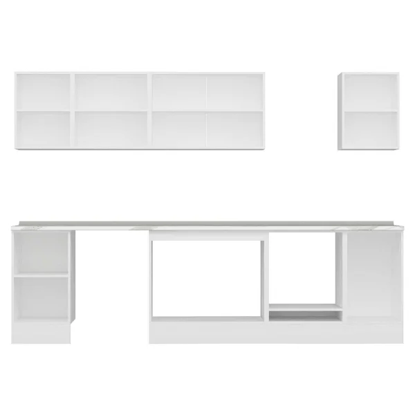 Alvinka 300x210 Cm High Gloss Mdf Mutfak Dolabı Beyaz Beyaz M-e90s45s45-2 - Görsel 4