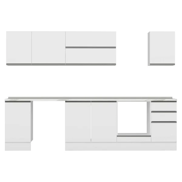 Alvinka 300x210 Cm High Gloss Mdf Mutfak Dolabı Beyaz Beyaz M-e90s45s45-2 - Görsel 5
