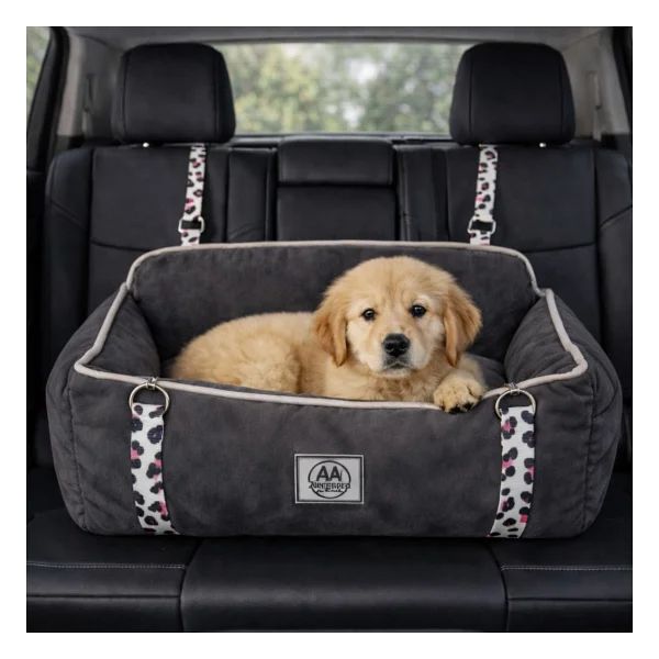Pawgo, Premium Taşınabilir Kedi ve Köpek Araba Koltuğu, Tasma Klipsli, Ayarlanabilir Kayışlı - Antrasit - Görsel 10