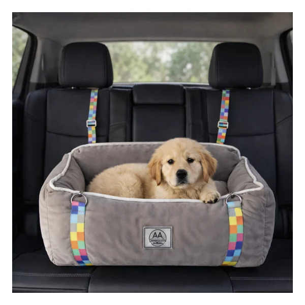Pawgo, Premium Taşınabilir Kedi ve Köpek Araba Koltuğu, Tasma Klipsli, Ayarlanabilir Kayışlı - Antrasit - Görsel 9