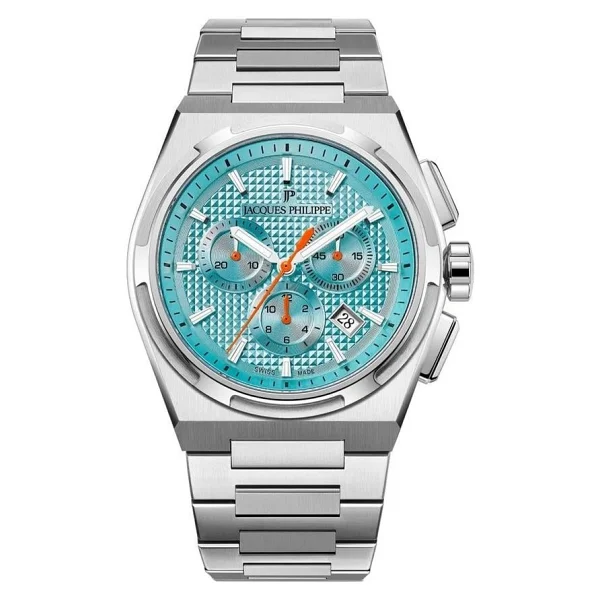 Jacques Philippe Aurora Chrono JPQGC4113X6LBXS Gümüş-Turkuaz Çelik Kordon Erkek Kol Saati - Görsel 2