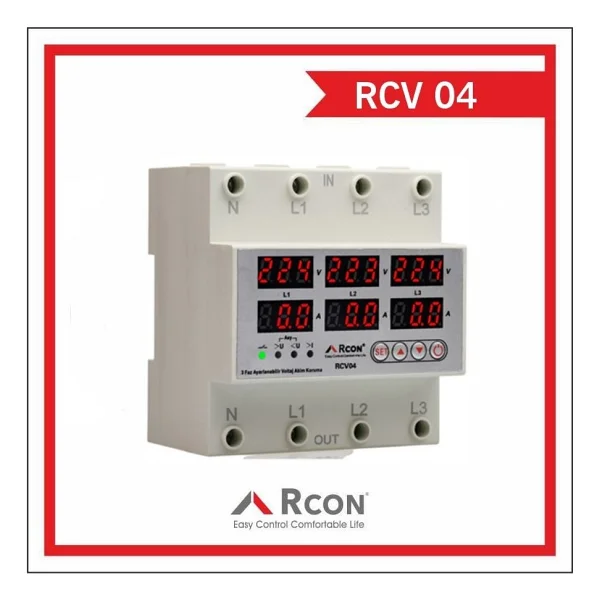 Rcon Rcv04 Trifaze Akım Ve Voltaj Korumalı Sigorta 63a - Görsel 6