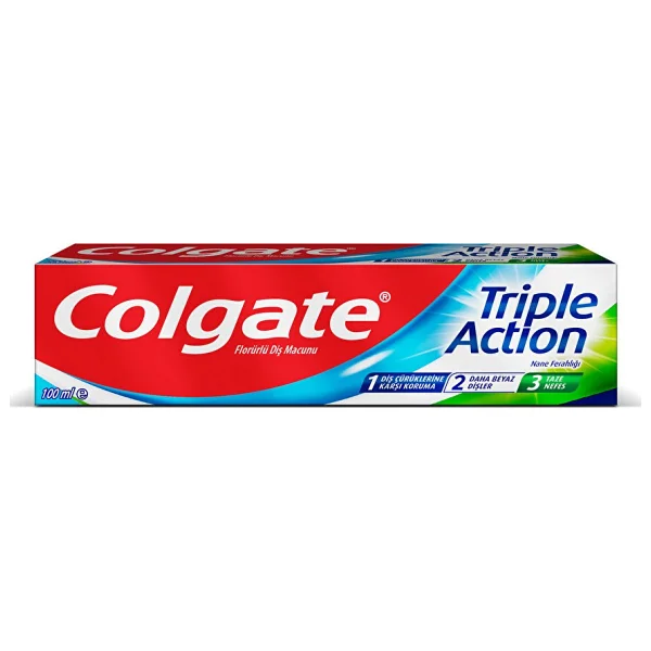 Colgate Üçlü Etki Beyazlatıcı 100 ml 4 Adet Florürlü Diş Macunu - Görsel 2