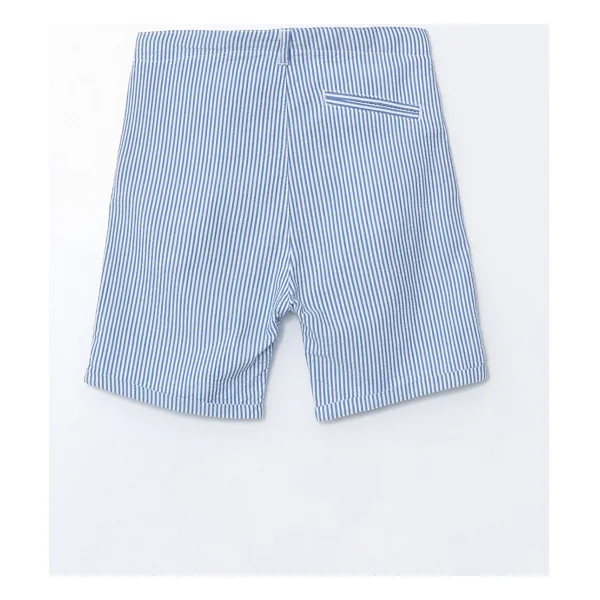 Lc Waikiki Yeni Sezon Çizgili Gabardin Erkek Çocuk Cepli Şort - Mavi - 1 - 2 Yaş - Görsel 3