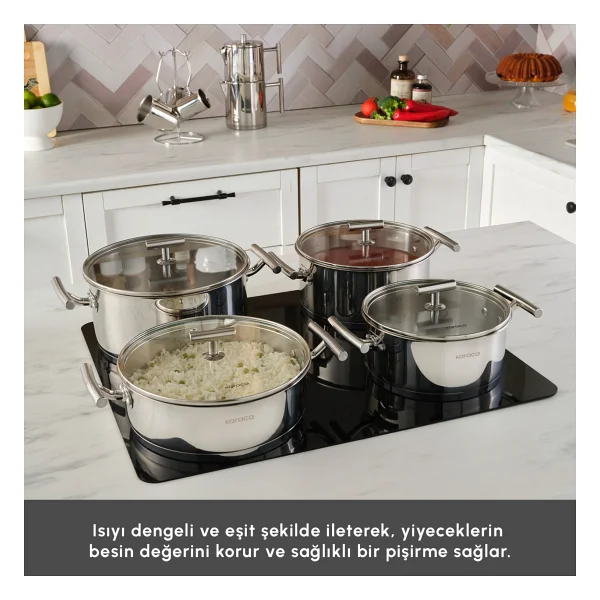 Karaca Powersteel 316+ Vanilla 15 Parça Çelik Çeyiz Seti - Görsel 5