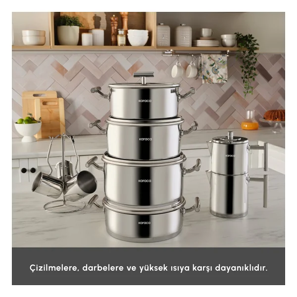 Karaca Powersteel 316+ Vanilla 15 Parça Çelik Çeyiz Seti - Görsel 6