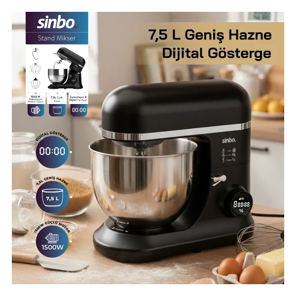Sinbo SMX-2773 1500 W 7.5 lt Stand Mikser - Görsel 10