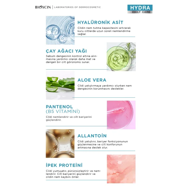 Bioxcin Hydra Karma ve Yağlı Ciltler için 50 ml Nemlendirici Krem - Görsel 8