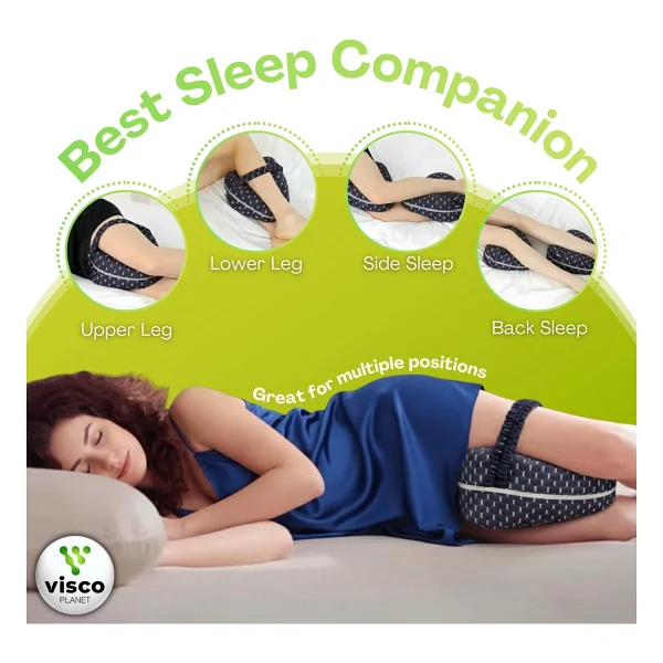 Visco Planet Ortopedik Bacak Arası Yan Yatış Yastığı Ergonomik Uyku Minderi Lastikli - Görsel 2