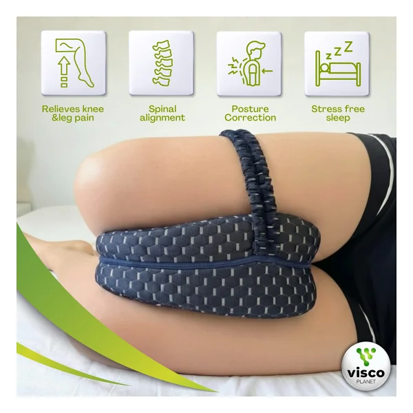 Visco Planet Ortopedik Bacak Arası Yan Yatış Yastığı Ergonomik Uyku Minderi Lastikli - Görsel 4