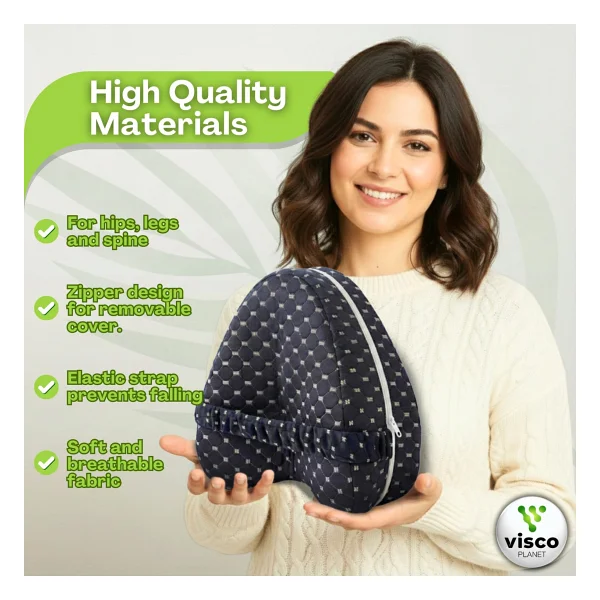 Visco Planet Ortopedik Bacak Arası Yan Yatış Yastığı Ergonomik Uyku Minderi Lastikli - Görsel 5