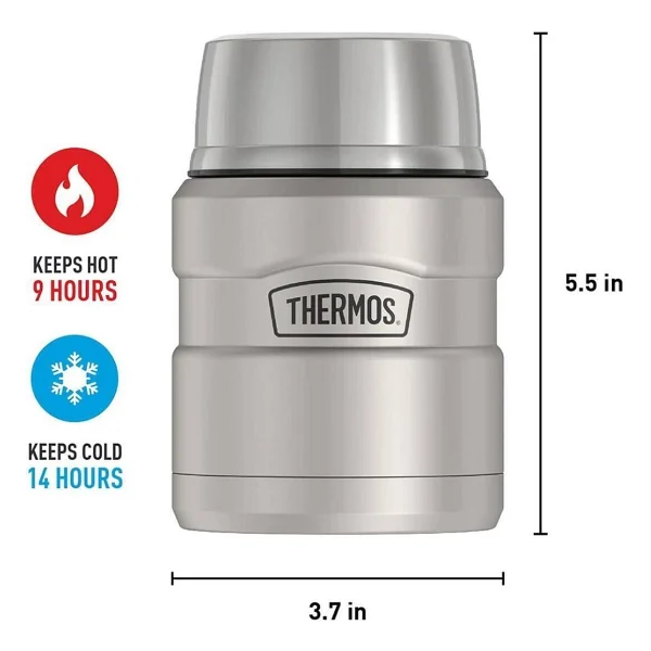 Thermos SK3000 Stainless King Gri 470 ml Çelik Yemek Termosu - Görsel 10