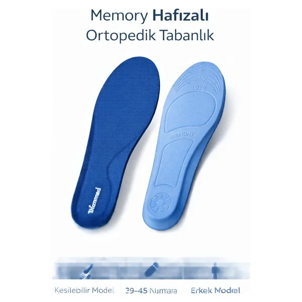 Wicromed Memory Hafızalı Ortopedik Tabanlık Spor Tabanlık Konfor Yürüyüş Bay Bayan - 45 - 46 - Görsel 3