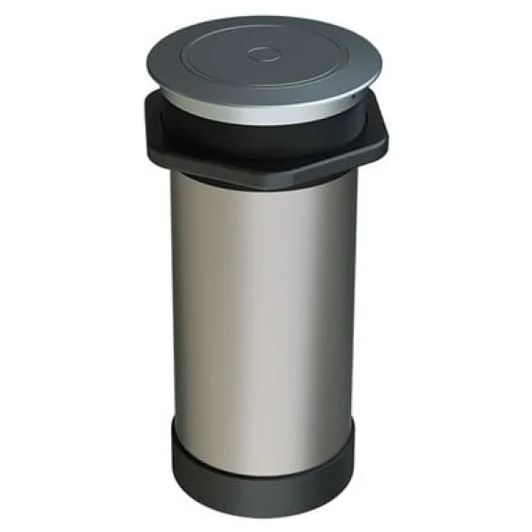 Metalline Tower-Line Bas-Aç Masaüstü Priz Kutusu USB-A , USB-C - Gümüş - Görsel 6