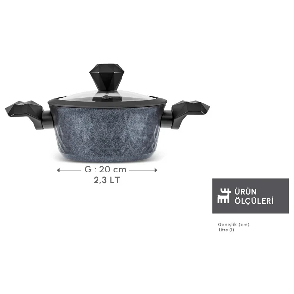 Karaca Biodiamond Antibakteriyel Kulp 20 cm tencere - Görsel 4