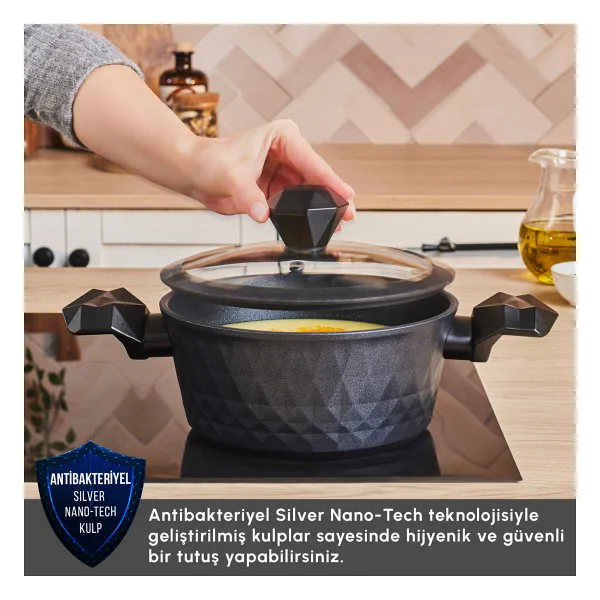 Karaca Biodiamond Antibakteriyel Kulp 20 cm tencere - Görsel 5