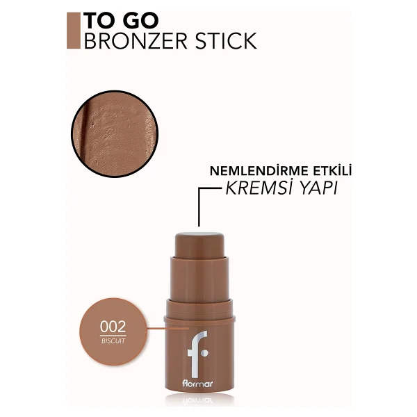 Flormar To Go Yoğunluğu Ayarlanabilir & Doğal Bitişli Kremsi Stick Bronzer - Görsel 5