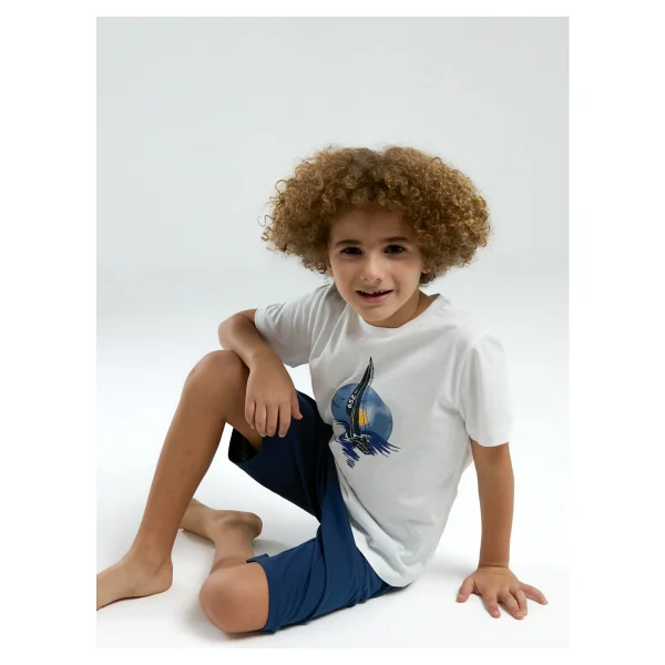 Arnetta 3314C Baba/oğul Ikili Yazlık Pijama Takım - Beyaz - 2 - 3 Yaş - Görsel 5