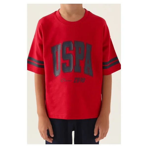 U.s. Polo Assn 1709 Erkek Çocuk Bermuda Pijama Takım Turuncu V1 Turuncu - Görsel 4