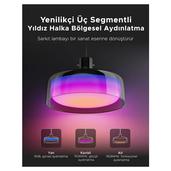 Govee RGBICWW H60C13F1 Akıllı Sarkıt LED Avize - Görsel 5