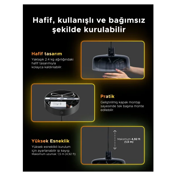 Govee RGBICWW H60C13F1 Akıllı Sarkıt LED Avize - Görsel 8