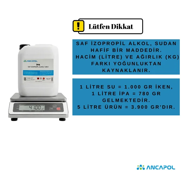 ANCAPOL 10 Lt %99,9 Saf Ipa Izo Propil Alkol Temizlik Solventi (Izopropıl) - Görsel 2