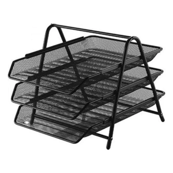 Globox 6255 Evrak Rafı Metal 3'lü Siyah - Görsel 2