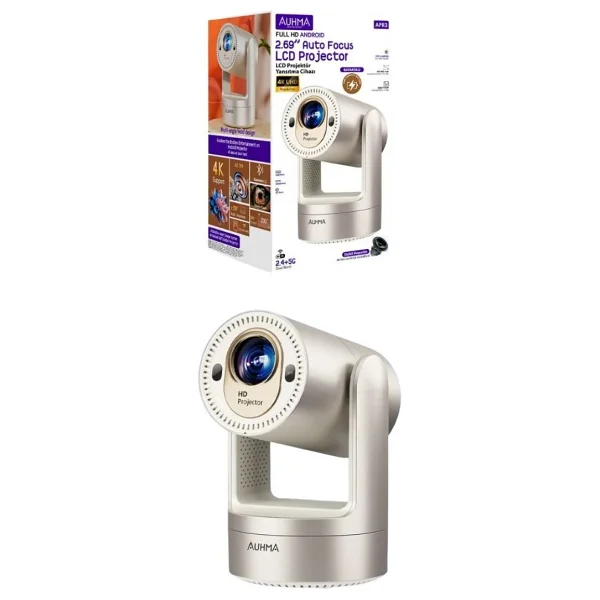 Auhma APR3 200 Lümen Full HD Wi-Fi Android Taşınabilir LED Projeksiyon Cihazı - Görsel 3