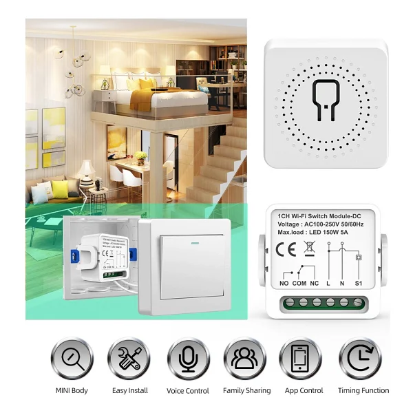 BilTeknik Tuya Wifi Kuru Kontak Akıllı Röle - Görsel 4