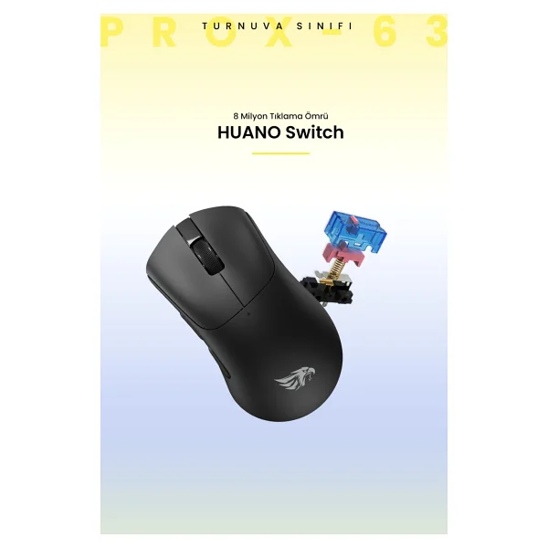 Gameagle Prox-63 Siyah Şarjlı Optik Kablolu/Kablosuz Oyuncu Mouse - Görsel 3