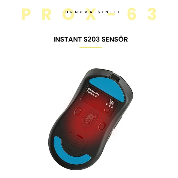 Gameagle Prox-63 Siyah Şarjlı Optik Kablolu/Kablosuz Oyuncu Mouse - Görsel 4