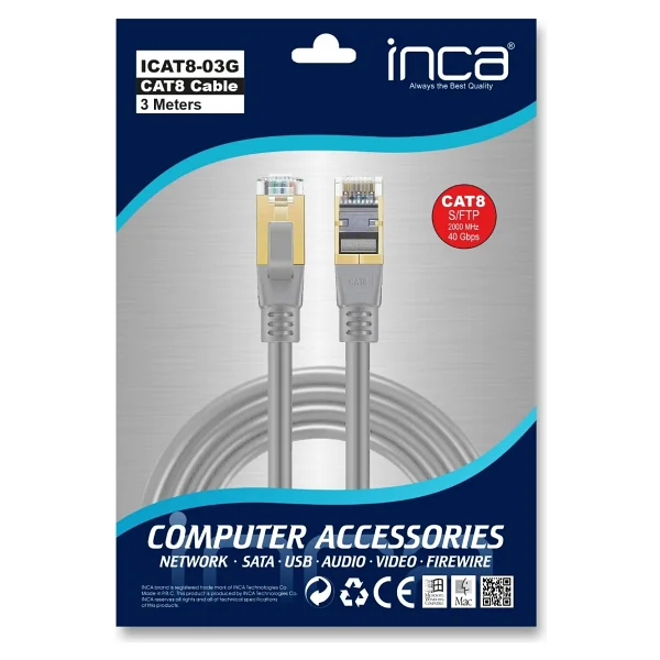 Inca ICAT8-03G 3 m CAT8 Patch Kablo - Görsel 5