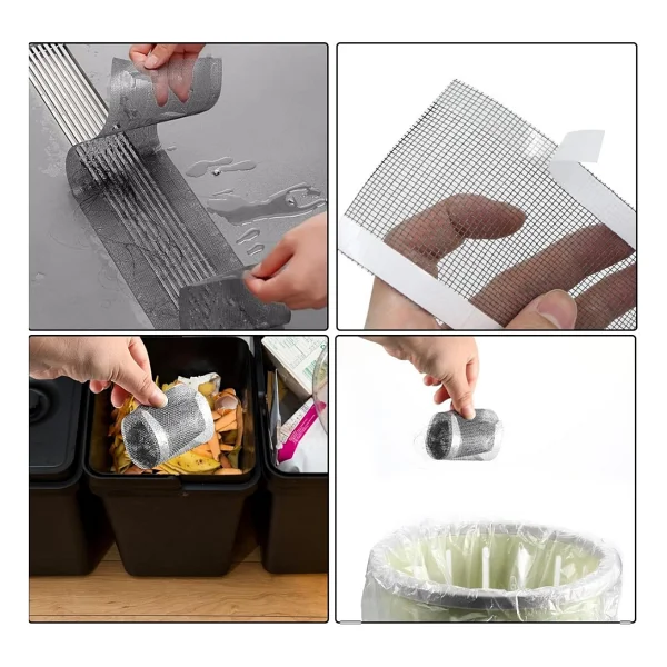 Mucit Home 10 Cm 4 Metre Çok Amaçlı Gider Süzgeci Sineklik Tamir Kiti Saç Kıl Tüy Tutucu Gri - Görsel 5