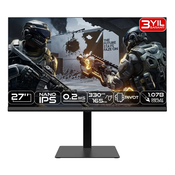 Fazeon X27F330UDP 27" 0.2 ms 4K 165 Hz - Full HD 330 Hz Pivot IPS Oyuncu Monitörü - Görsel 3
