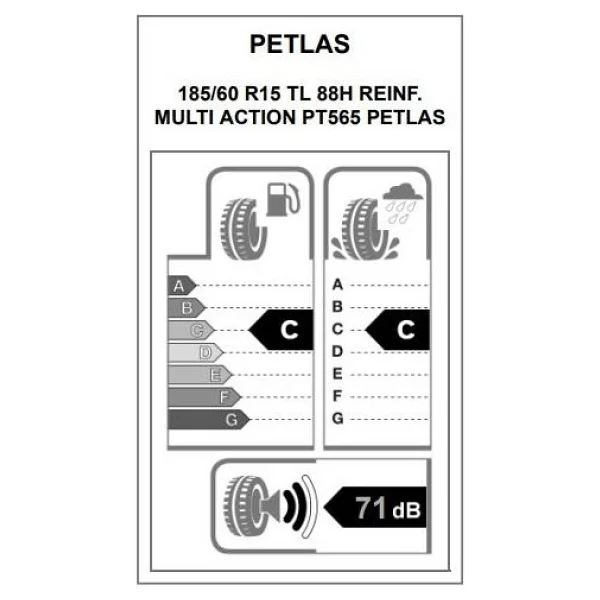 Petlas Multi Action PT565 185/60 R15 88H Reinf. 4 Mevsim Lastik - Görsel 2
